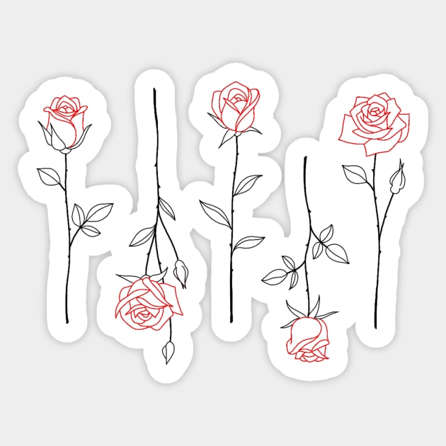 RED ROSES Sticker by InkVee